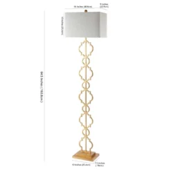64.5" Iron Selina Ogee Trellis Modern Floor Lamp (Includes LED Light Bulb) Gold - Jonathan Y 5 64.5" Iron Selina Ogee Trellis Modern Floor Lamp (Includes LED Light Bulb) Gold - Jonathan Y -Floor Lamps Store GUEST e251ec72 3400 4d0e a384 ae7c4bc4af73