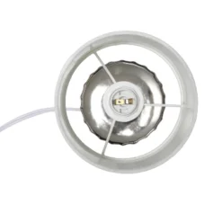 11.61" Tall Ruffled Capsule Bedside Table Desk Lamp With White Drum Fabric Shade Silver - Simple Designs -Floor Lamps Store GUEST e2d461b5 cd83 422d 9d38 4e2f9f79446e