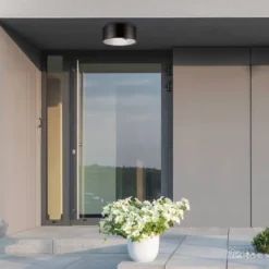 Floor Lamps Store 54 1 Light Teagan Outdoor Indoor Flush Mount Ceiling Dark Bronze - Globe Electric