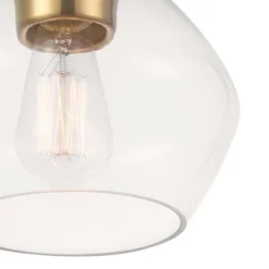 Harrow 1-Light Semi-Flush Mount Ceiling Lighting With Clear Glass Shade - Globe Electric -Floor Lamps Store GUEST e7302558 24e2 46f7 8b46 8e15fe5bd047
