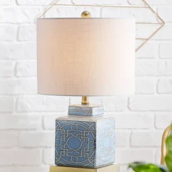 22" Ceramic/Metal Catherine Ginger Jar Table Lamp (Includes LED Light Bulb) Blue - JONATHAN Y -Floor Lamps Store GUEST e9850285 a174 4e7b bf39 05995862bad6