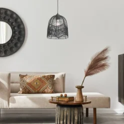 10" 1-Light Zola Pendant Rattan Black - River Of Goods -Floor Lamps Store GUEST e9ffdd10 bba8 4113 9e76 877b533f13e6