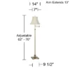 360 Lighting Traditional Swing Arm Floor Lamp 70" Tall Antique Brass Imperial Creme Fabric Bell Shade For Living Room Reading Bedroom