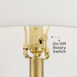 Possini Euro Design Modern Arc Floor Lamp Standing 62 1/2" Tall Warm Gold Offset Arm White Linen Drum Shade For Living Room Reading Family Bedroom -Floor Lamps Store GUEST ec54c047 0dc8 4cb9 a274 7da7f771e230