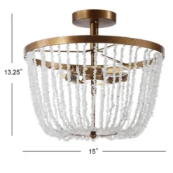 15" Stone/Metal Georgian Flush Mount Ceiling Light (Includes Energy Efficient Light Bulb) Antique Gold - JONATHAN Y -Floor Lamps Store GUEST edce4b77 205e 4464 b13d bcf2cfa5d290