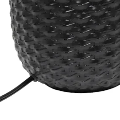 20.4" Traditional Ceramic Purled Texture Bedside Table Desk Lamp With White Fabric Drum Shade Black - Simple Designs -Floor Lamps Store GUEST edf96850 83d3 4d16 a599 b5627ef7d630