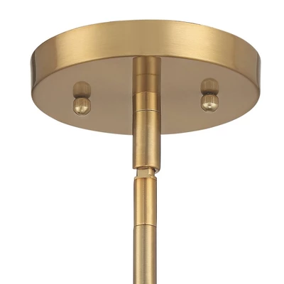 Possini Euro Design Satiny Gold Pendant Chandelier 27 1/4" Wide Modern Clear Glass Shades 5-Light Fixture For Dining Room House 2 Possini Euro Design Satiny Gold Pendant Chandelier 27 1/4" Wide Modern Clear Glass Shades 5-Light Fixture For Dining Room House - Image 2