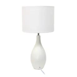 18.11" Traditional Standard Ceramic Dewdrop Table Desk Lamp With Matching Fabric Shade Off-White - Creekwood Home -Floor Lamps Store GUEST f2ab8e61 8d8f 44f9 b878 6122b076d5a7
