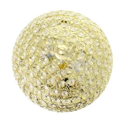 2pk 2-Light Crystal Glam Flush Mount Pendants Gold - Lalia Home 3 2pk 2-Light Crystal Glam Flush Mount Pendants Gold - Lalia Home - Image 3