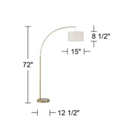 360 Lighting Cora Modern Arc Floor Lamp Standing 72" Tall Brass Metal White Linen Drum Shade Decor For Living Room Reading Bedroom Office House Home 13 360 Lighting Cora Modern Arc Floor Lamp Standing 72" Tall Brass Metal White Linen Drum Shade Decor For Living Room Reading Bedroom Office House Home -Floor Lamps Store GUEST f30622a4 7f20 487f 843d c7873bd8ec4b