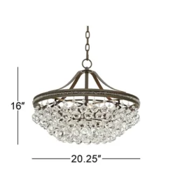 Vienna Full Spectrum Wohlfurst Bronze Pendant Chandelier 20 1/4" Wide Clear Crystal 5-Light Fixture For Dining Room House Foyer Kitchen Island Bedroom -Floor Lamps Store GUEST f3c90a96 70ac 4a99 8abb b76990254408