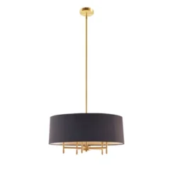 Presidio 5-Light Black Drum Shade Chandelier Gold/Black - Hampton Hill -Floor Lamps Store GUEST f5a9d414 4f1c 469d ac0b 44c14c3e2b00