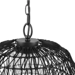 Globe Electric Novogratz X Globe Diego 1-Light Matte Black Woven Fabric Outdoor Plug-In Pendant Light -Floor Lamps Store GUEST fb0b4b23 7e50 43f8 bf47 34fc6c3a7261