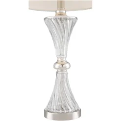 Regency Hill Luca Modern Table Lamps 25 1/2" High Set Of 2 Twisted Glass With USB Charging Port White Drum Shade For Bedroom Living Room Office Desk 10 Regency Hill Luca Modern Table Lamps 25 1/2" High Set Of 2 Twisted Glass With USB Charging Port White Drum Shade For Bedroom Living Room Office Desk -Floor Lamps Store GUEST fbd5d8e8 387e 4461 b77b 501f5eb4fe58