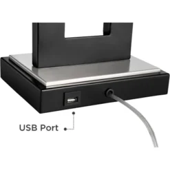 360 Lighting Neil Modern Rustic Table Lamp 26" High Black Metal With USB Charging Port White Rectangular Shade For Bedroom Living Room Bedside Desk -Floor Lamps Store GUEST fd068bc9 d5b6 48da 8e9c 96a4e51d511f