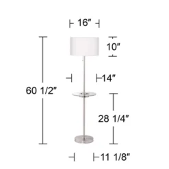360 Lighting Caper Modern Floor Lamp With Tray Table 60 1/2" Tall Brushed Nickel USB And AC Power Outlet Off White Fabric Drum Shade For Living Room 15 360 Lighting Caper Modern Floor Lamp With Tray Table 60 1/2" Tall Brushed Nickel USB And AC Power Outlet Off White Fabric Drum Shade For Living Room -Floor Lamps Store GUEST fdfcc0be ef16 4d5d 8ecd d75701119c50